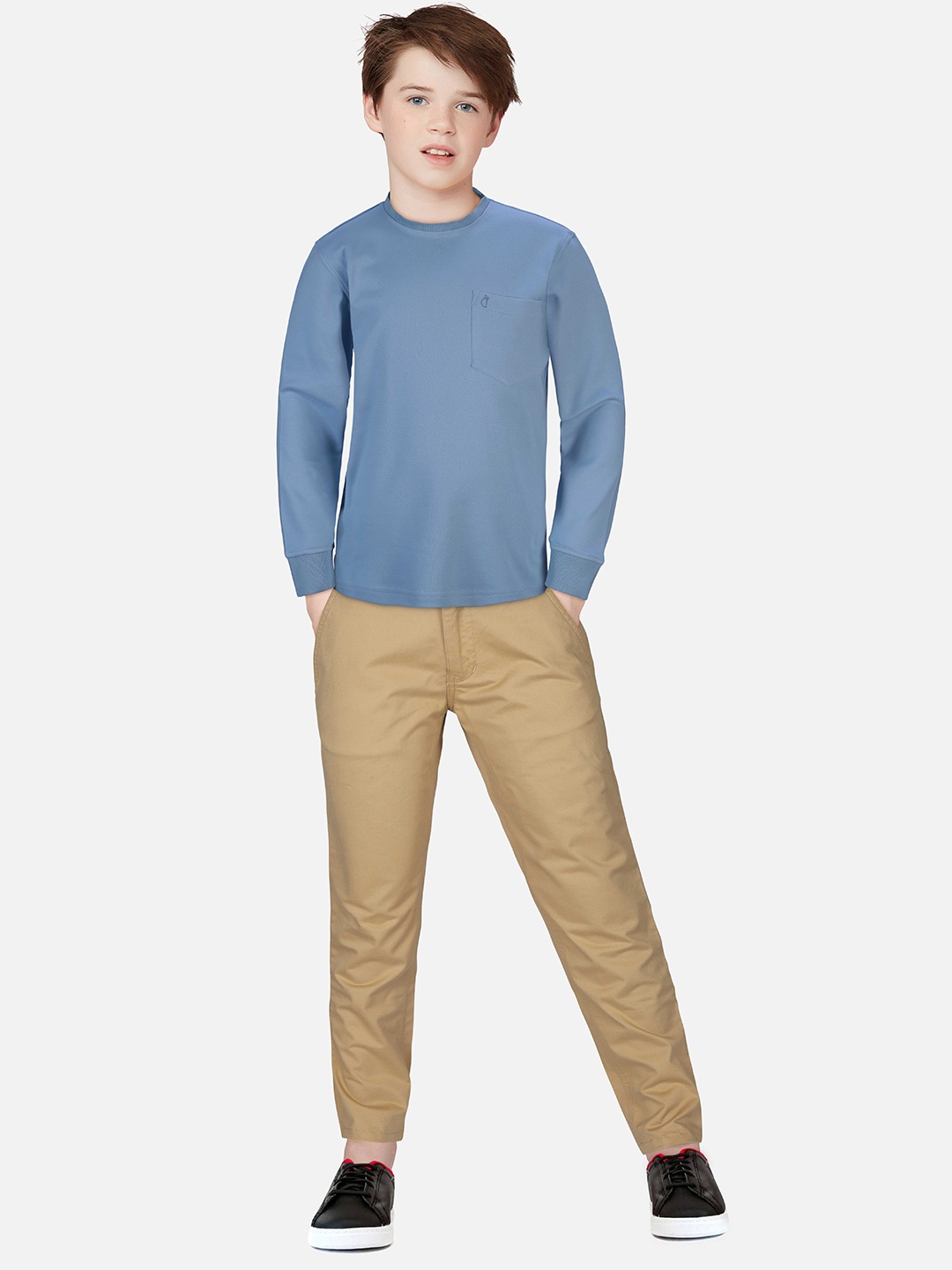 

Gini and Jony Boys Solid Cotton T-Shirt, Blue