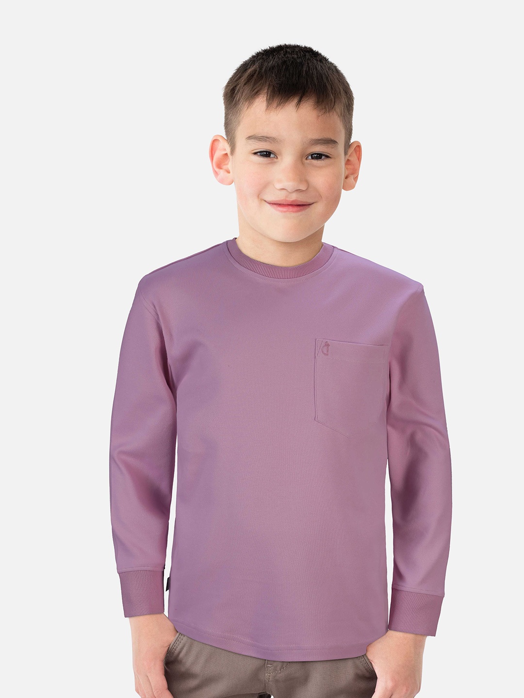 

Gini and Jony Boys Solid Cotton T-Shirt, Pink