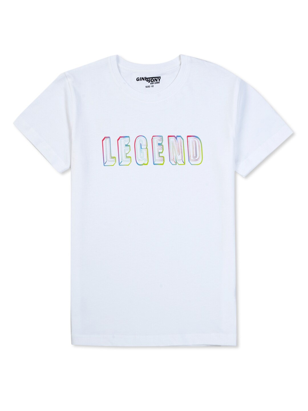 

Gini and Jony Boys Printed Cotton T-Shirt, White