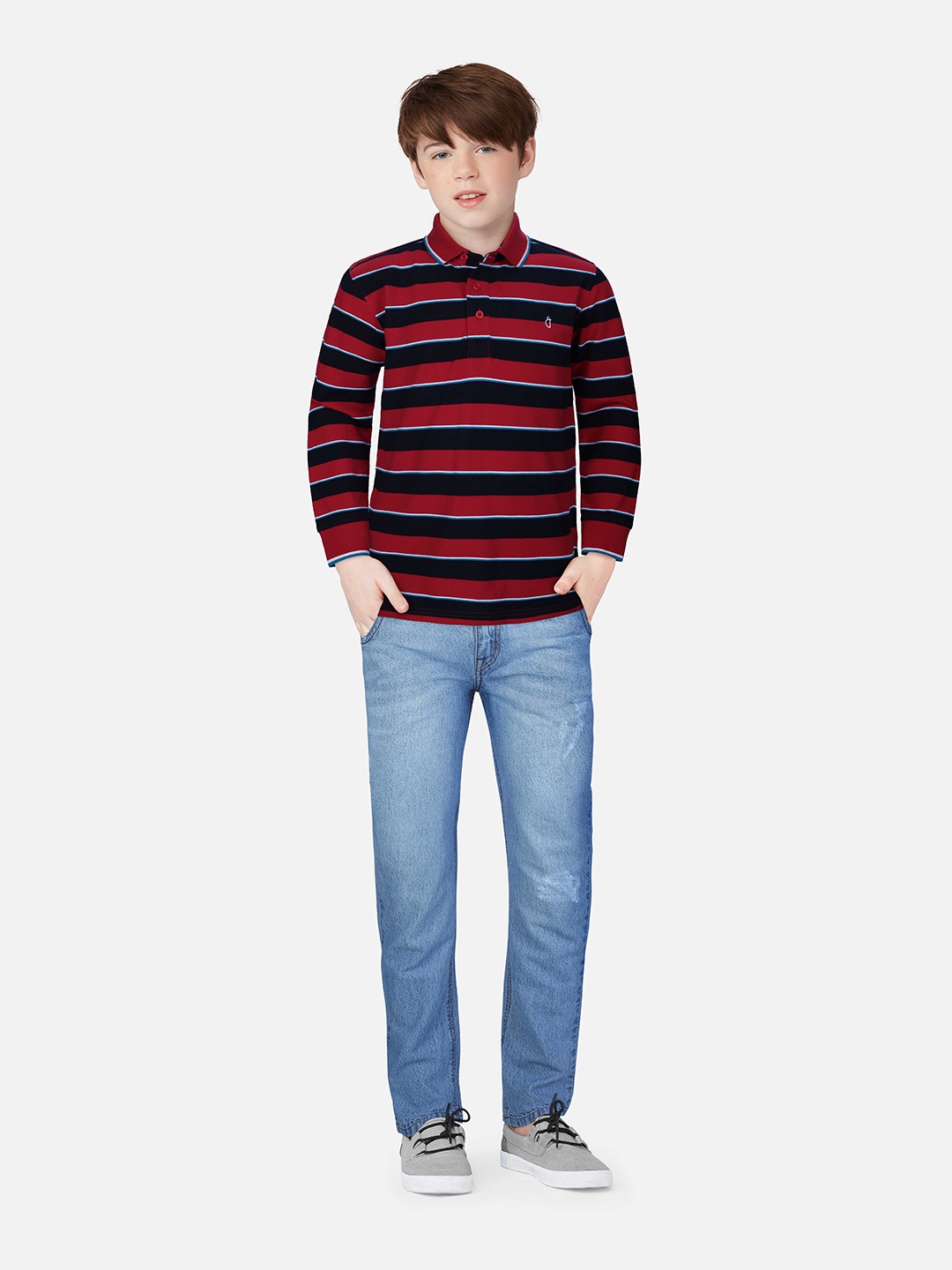 

Gini and JonyBoys Striped Cotton T-Shirt, Red