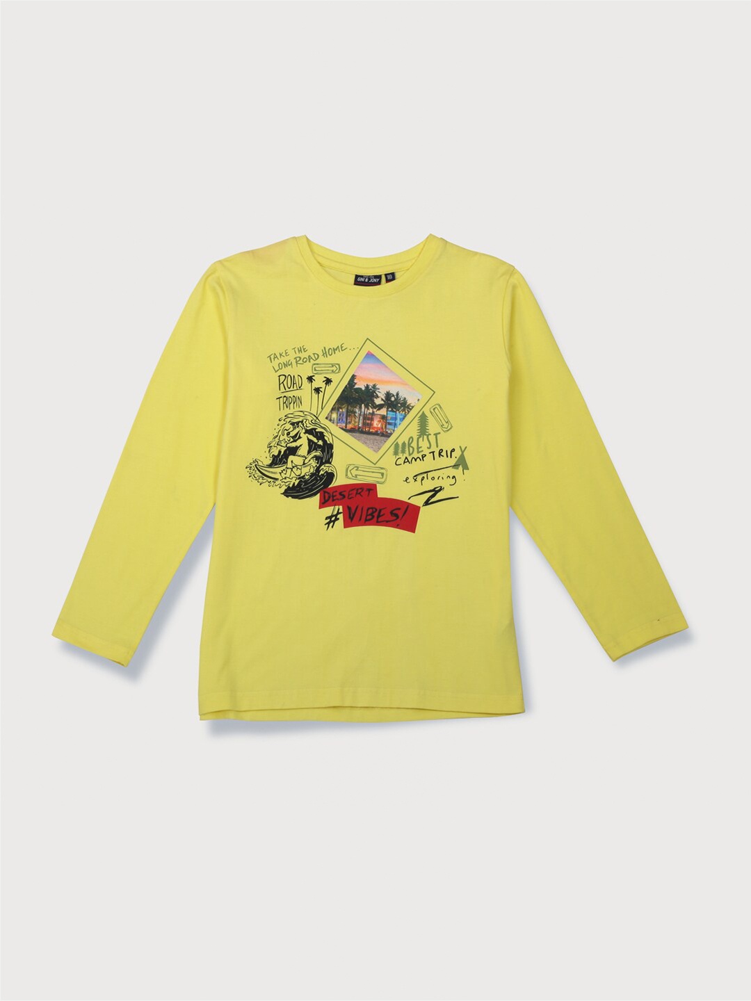 

Gini and Jony Boys Printed Cotton T-Shirt, Yellow