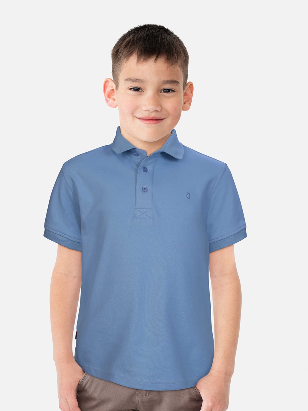 

Gini and Jony Boys Cotton Polo Collar T-Shirt, Blue
