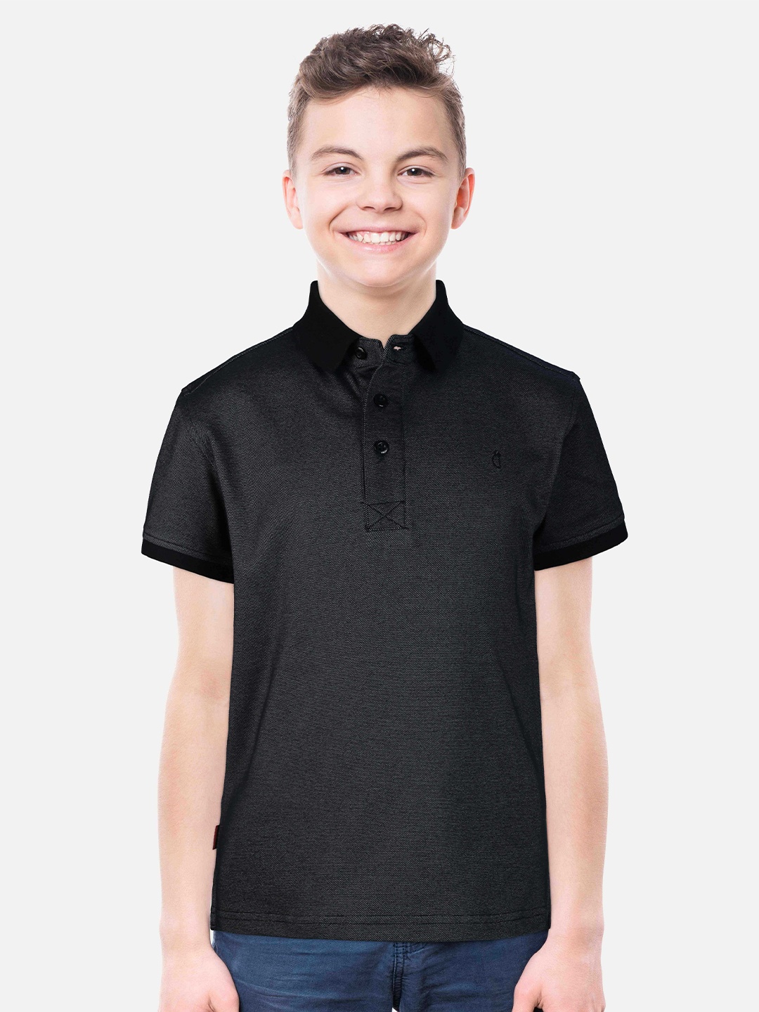 

Gini and Jony Boys Polo Collar Cotton T-shirt, Grey