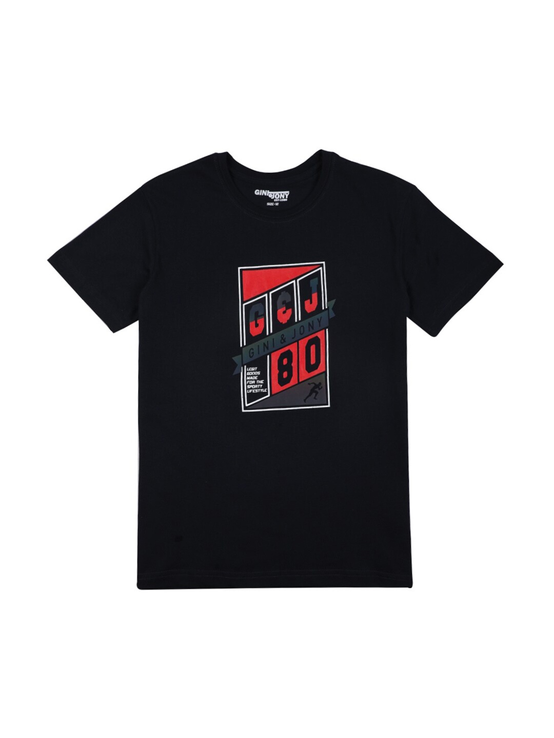 

Gini and Jony Boys Typography Printed Cotton T-shirt, Navy blue
