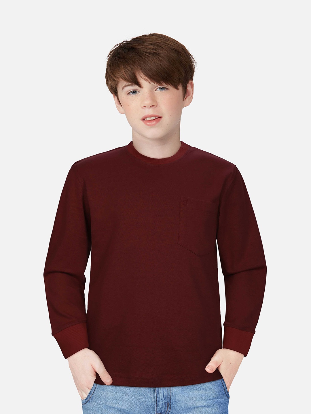 

Gini and Jony Boys Long Sleeve Cotton T-shirt, Maroon