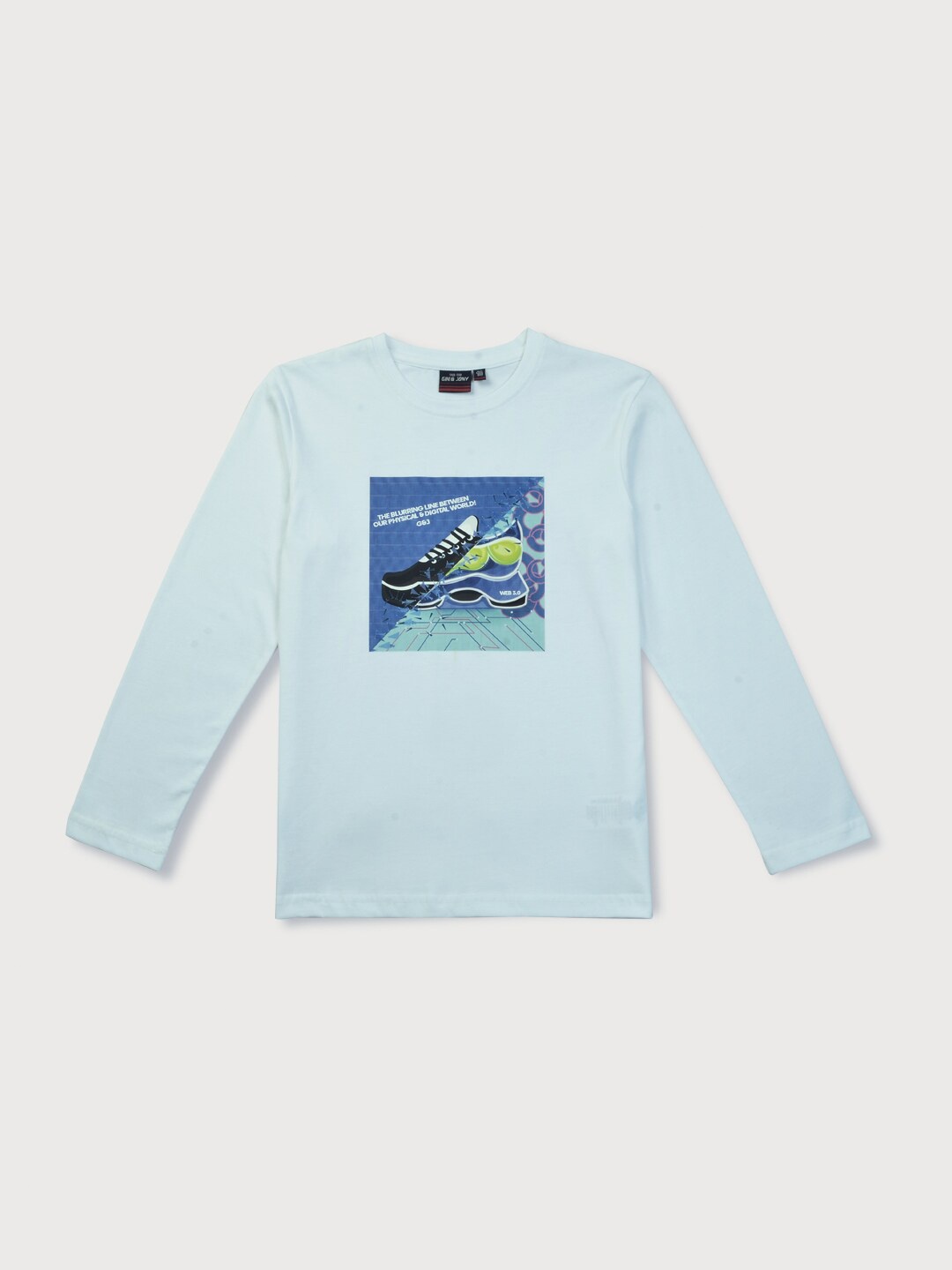 

Gini and Jony Boys Graphic Printed Cotton T-shirt, Sea green