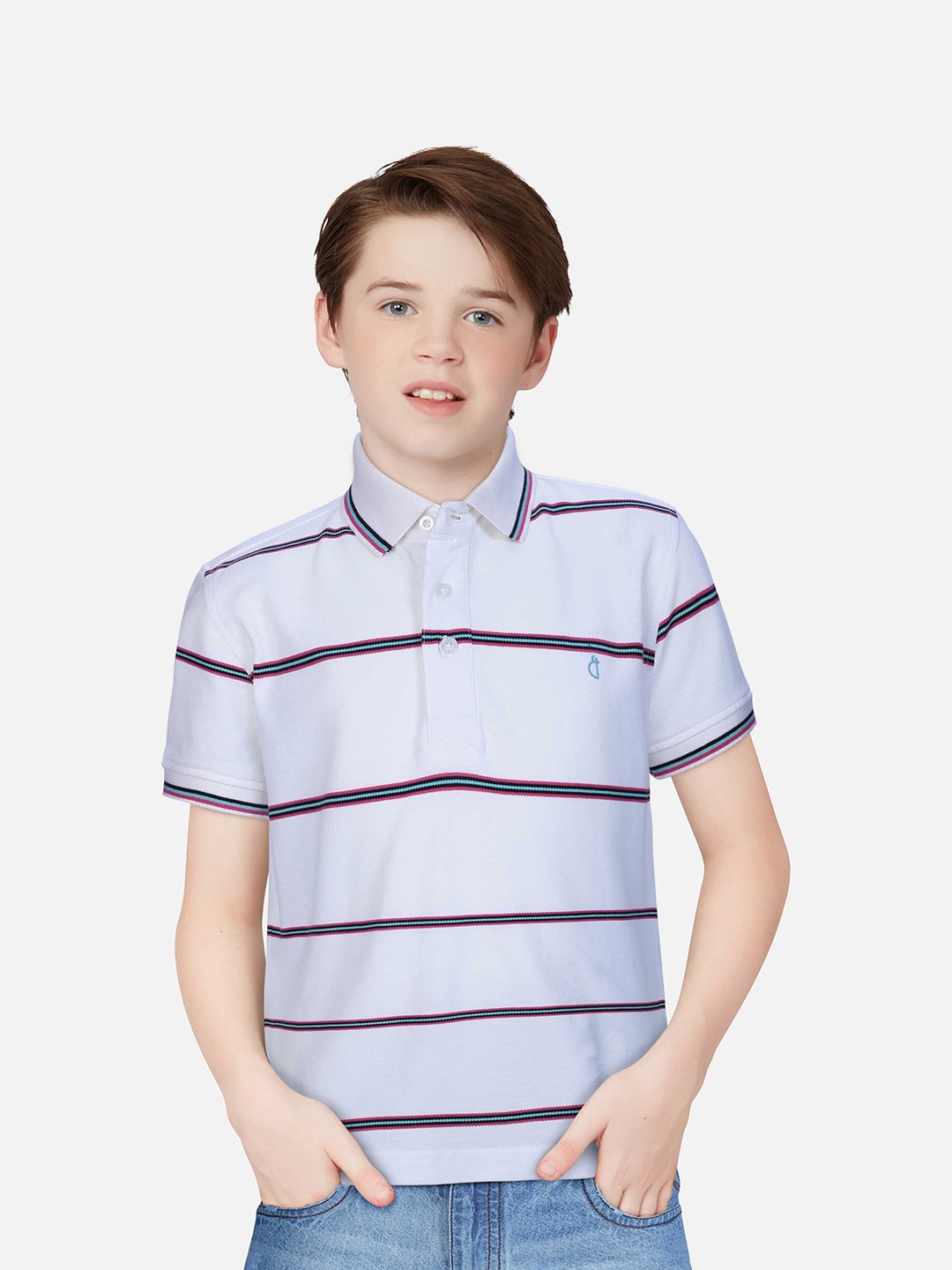 

Gini and Jony Boys Striped Cotton T-shirt, White