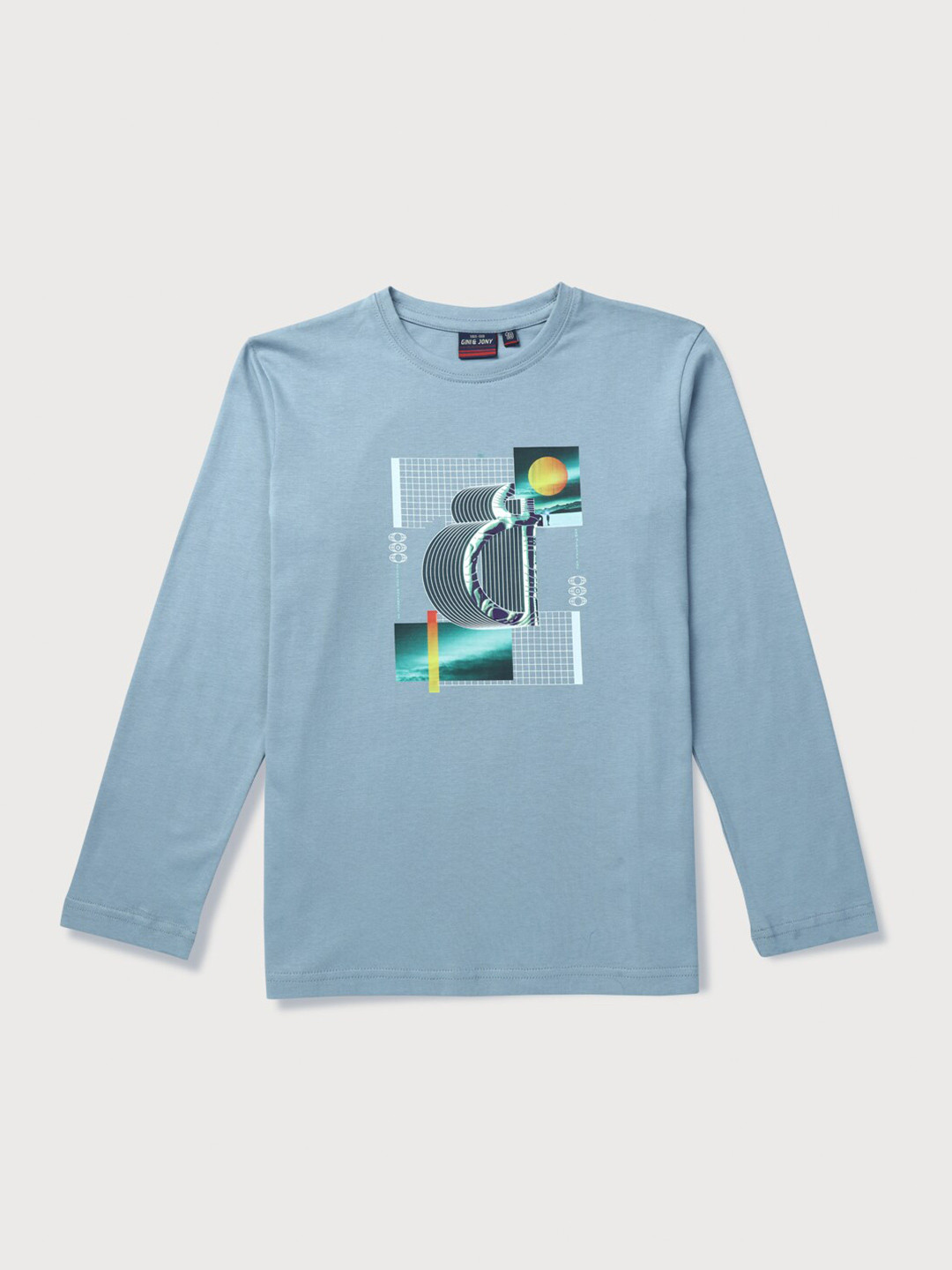 

Gini and Jony Boys Graphic Printed Cotton T-Shirt, Blue