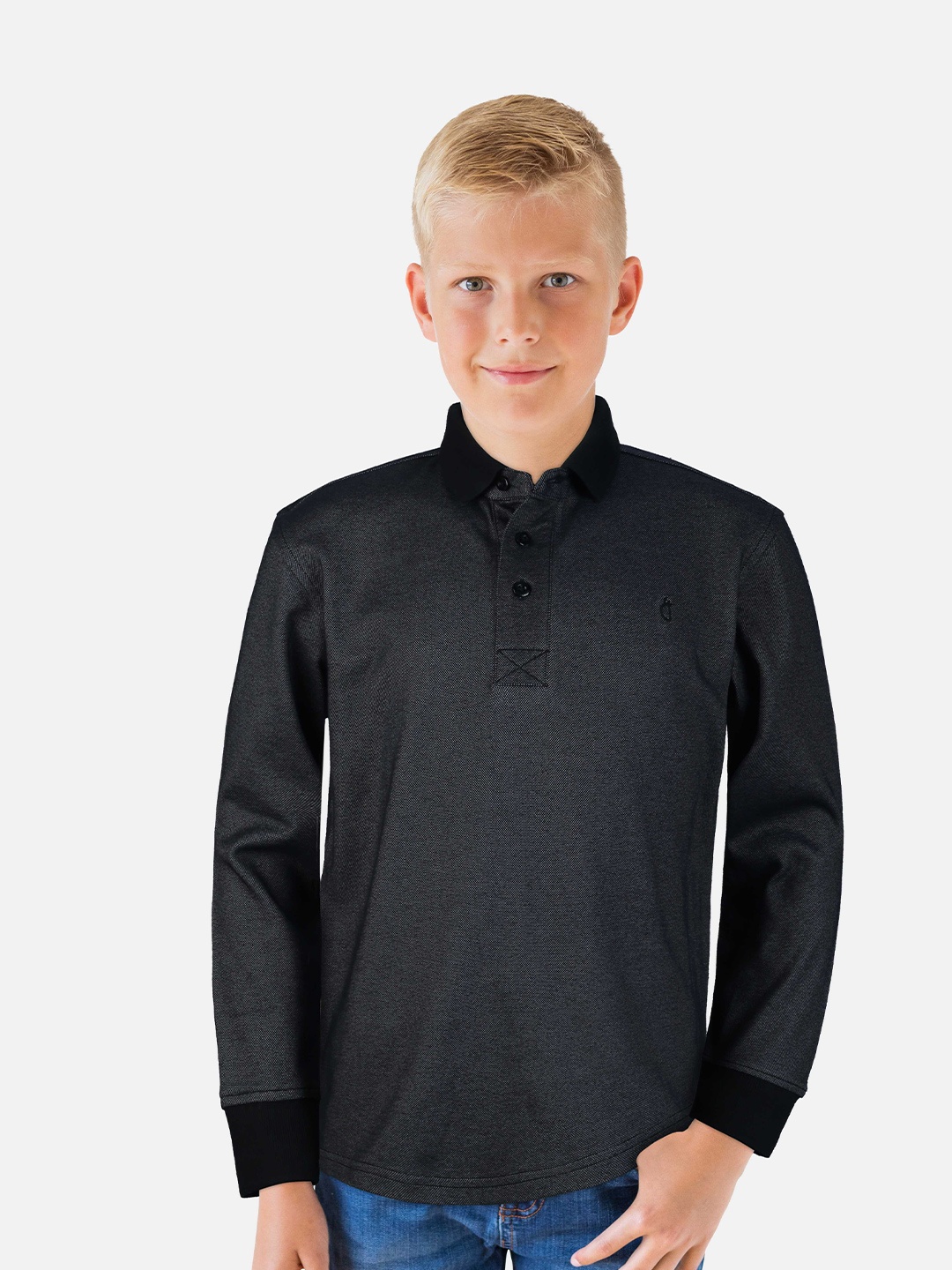 Gini and Jony Boys Polo Collar Cotton T-shirt, Grey