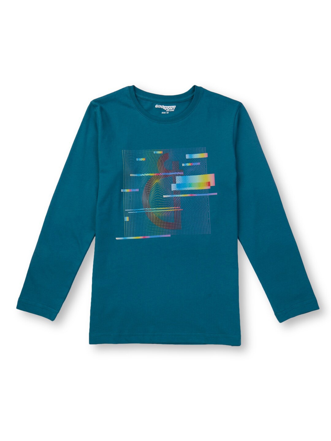 

Gini and Jony Boys Abstract Printed Cotton T-shirt, Teal