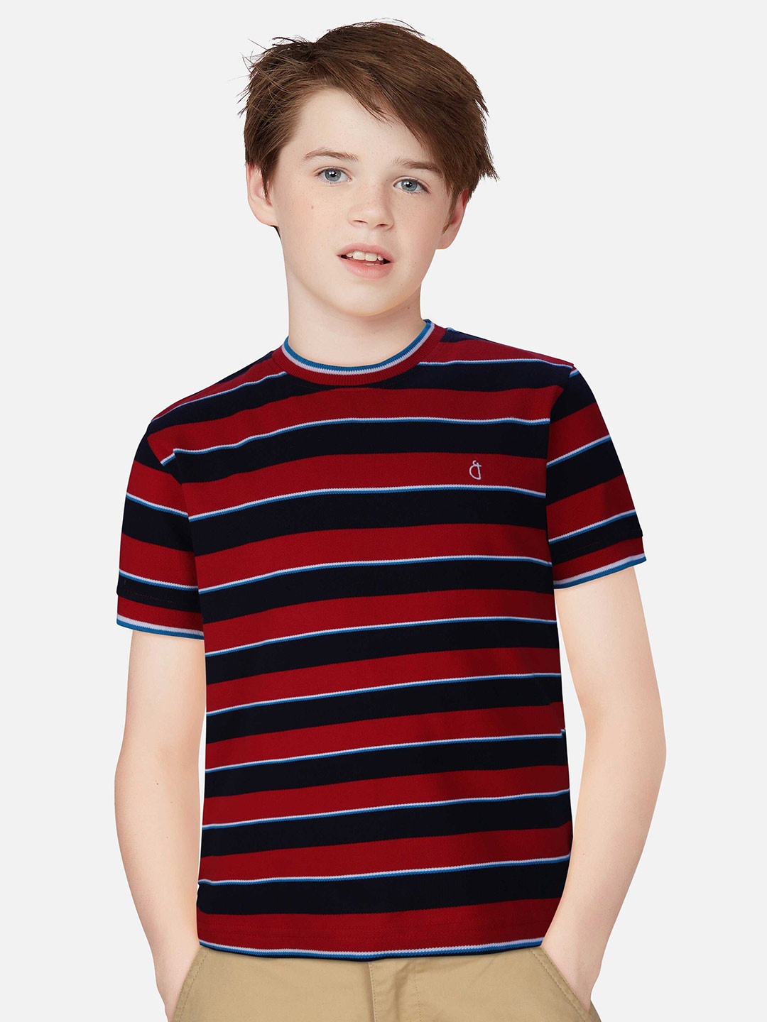 

Gini and Jony Boys Striped Cotton T-shirt, Black