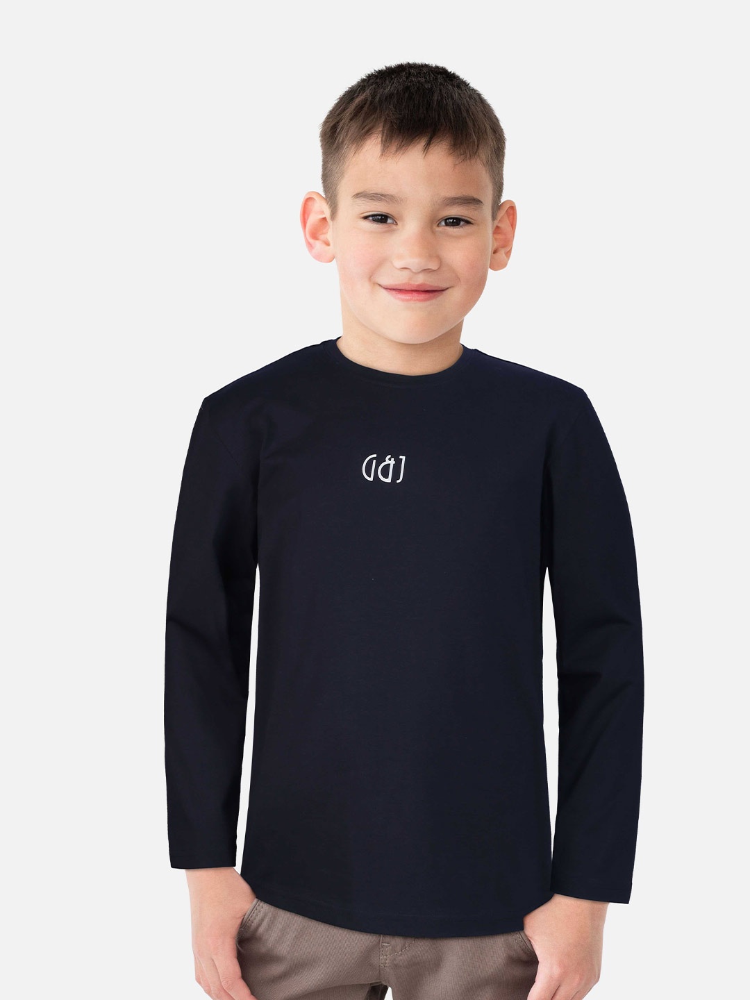 

Gini and Jony Infant Boys Long Sleeve Cotton T-shirt, Navy blue