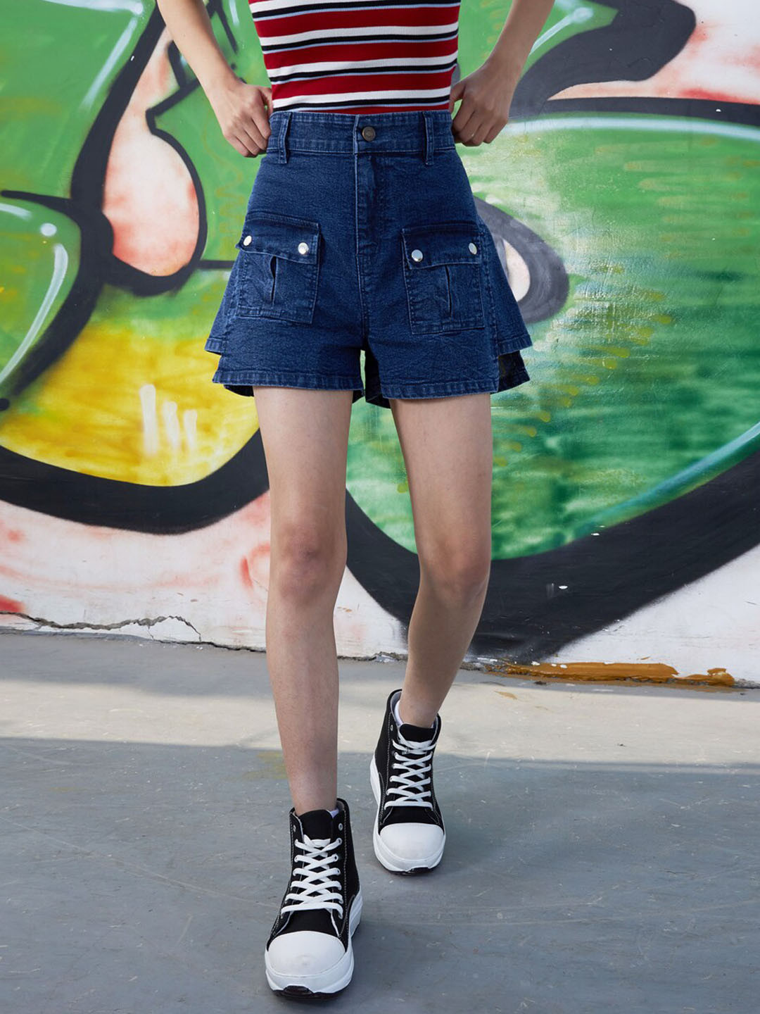 

Noh.Voh - SASSAFRAS Kids Girls Denim Shorts, Navy blue