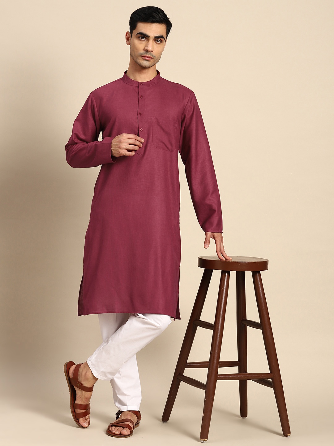 

Anouk Pure Cotton Kurta with Pyjamas, Maroon