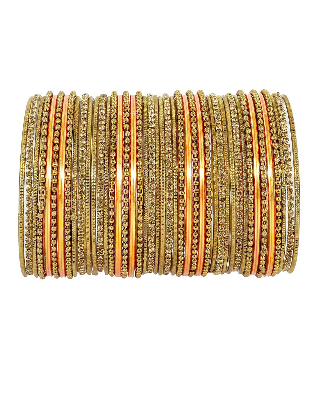 

NMII Set Of 44 Cubic Zirconia-Studded Bangle Set, Gold