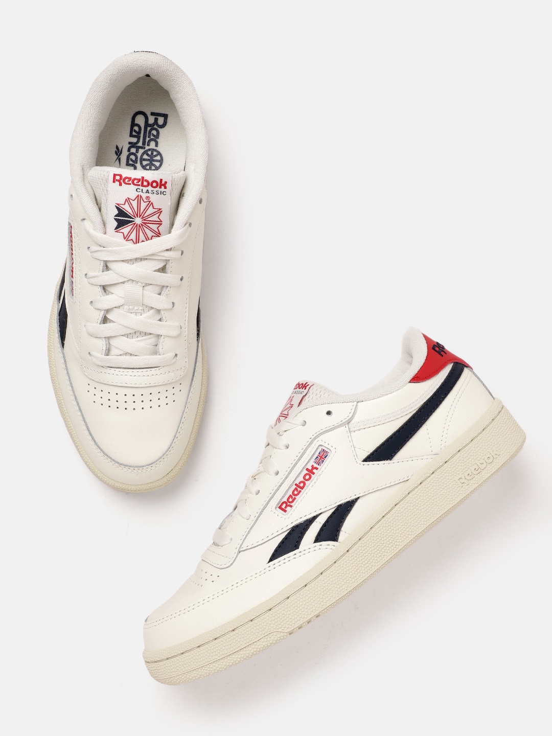 

Reebok Classic Men Perforated Club C Revenge Tennis Non-Marking Shoes, Off white