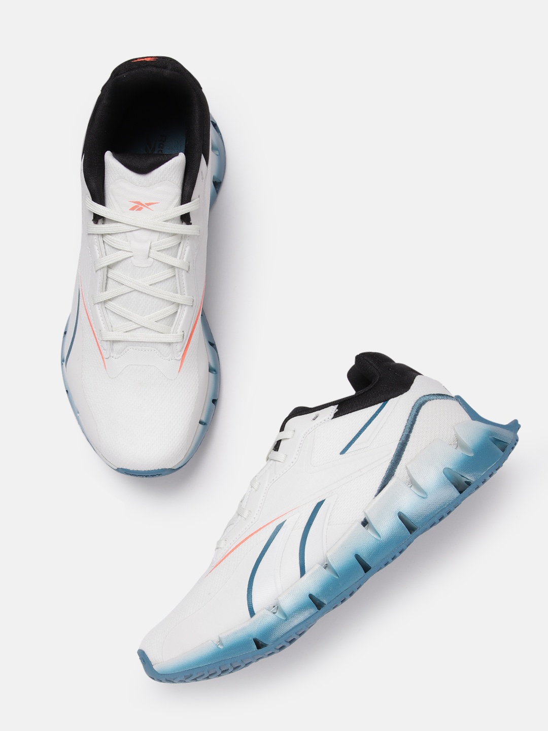 

Reebok Men Brand Logo Detail Zig Dynamica 4 Running Shoes, White