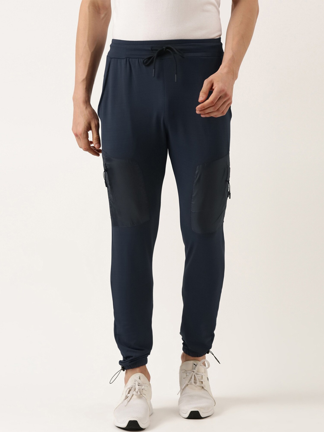 Maniac Men Mid-Rise Slim-Fit Joggers, Navy blue
