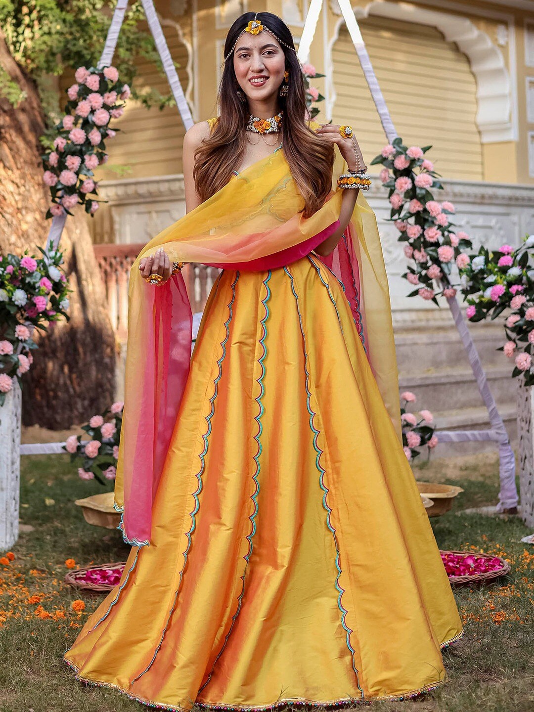 

Lavanya The Label Ready to Wear Lehenga & Blouse With Dupatta, Yellow