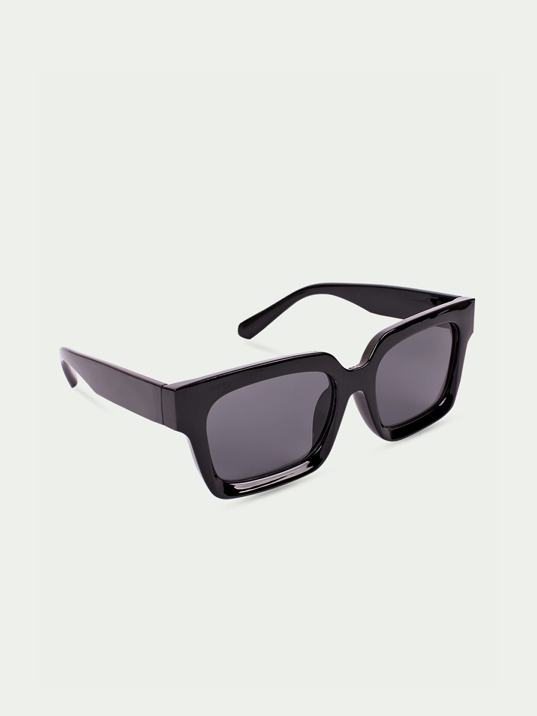 FUZOKU Square Sunglasses with UV Protected Lens, Black
