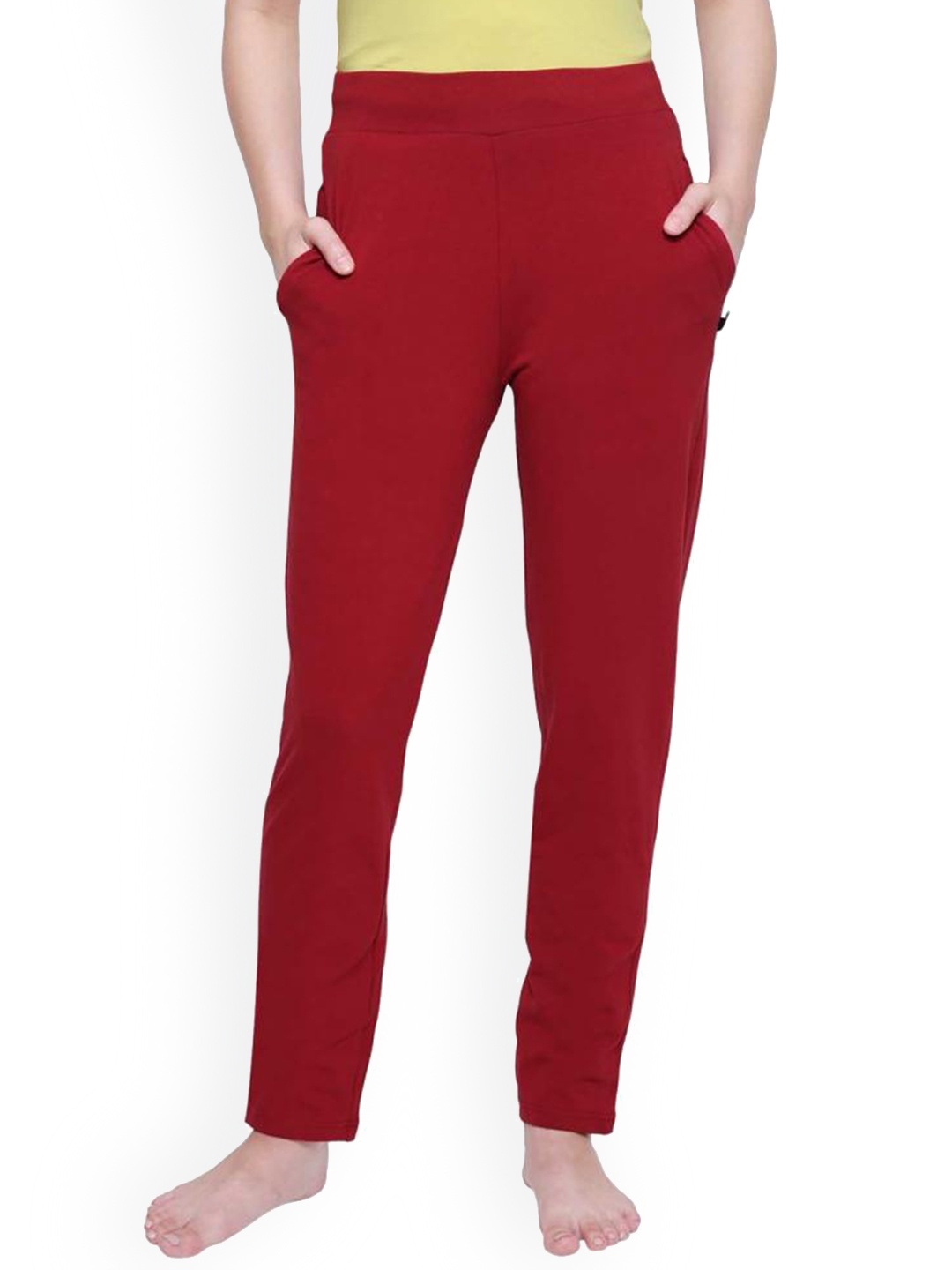 

PROTEENS Women Mid-Rise Cotton Lounge Pants, Maroon