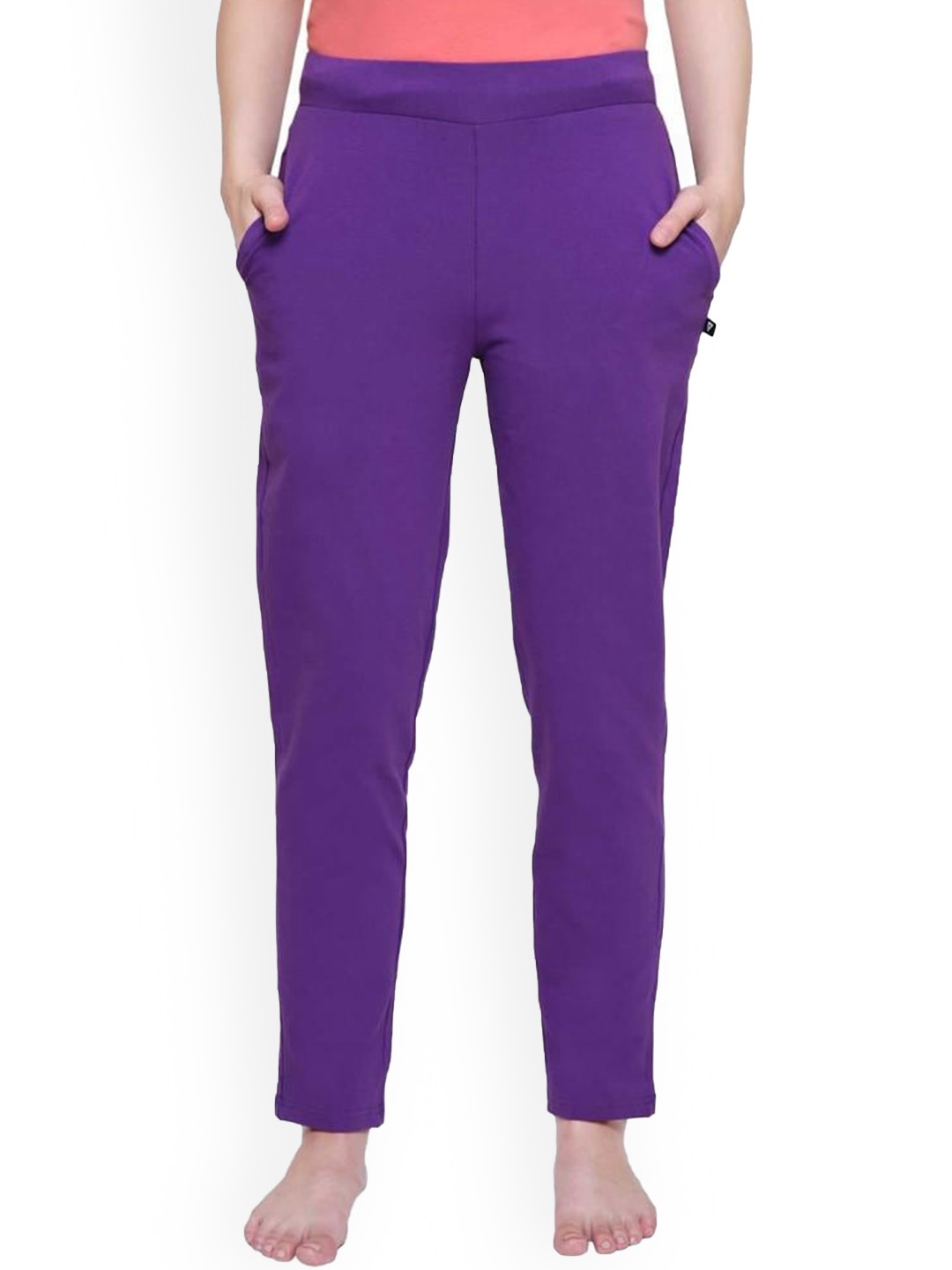 

PROTEENS Women Mid-Rise Cotton Lounge Pants, Violet