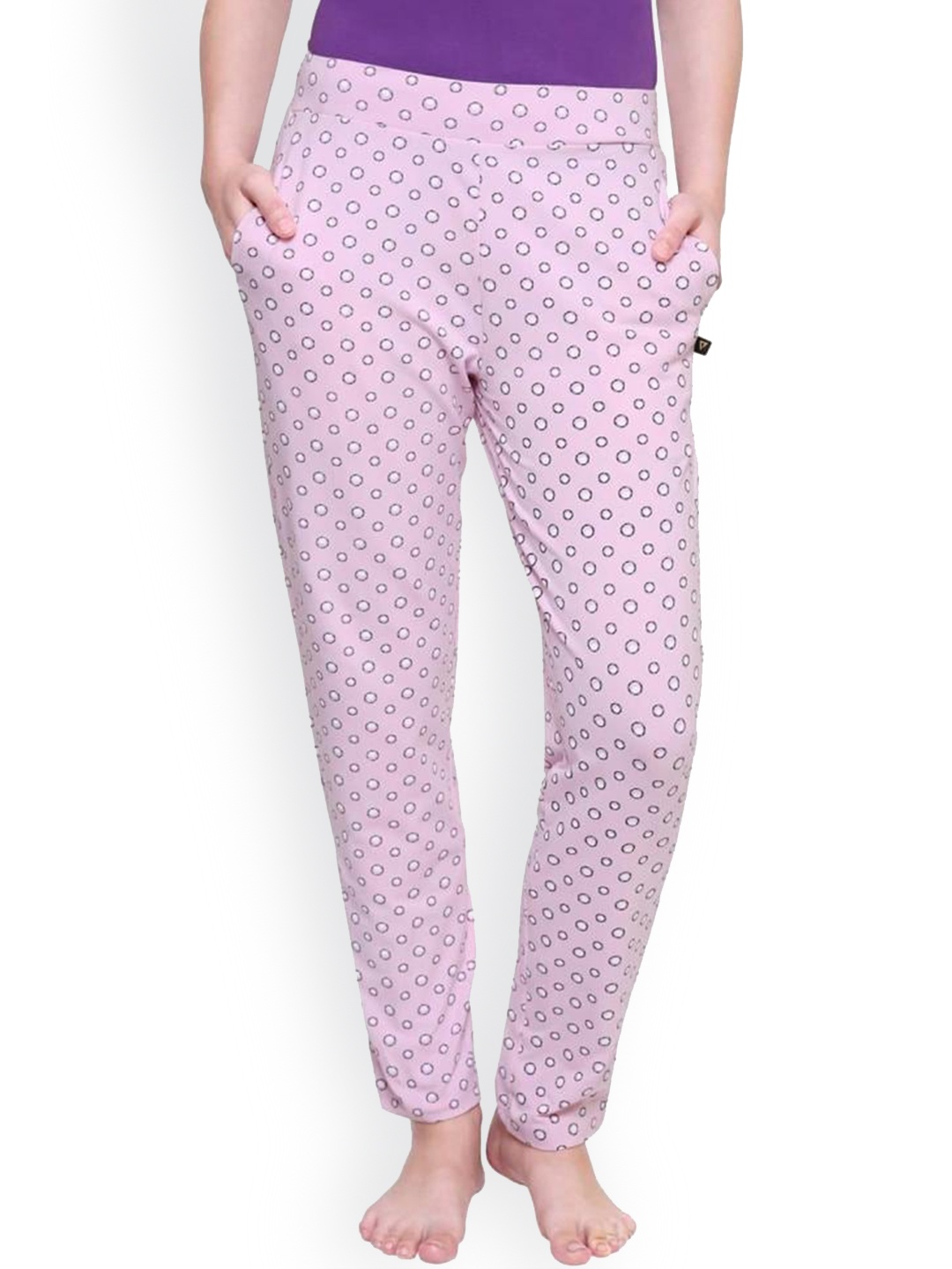 

PROTEENS Women Printed Cotton Lounge Pants, Pink