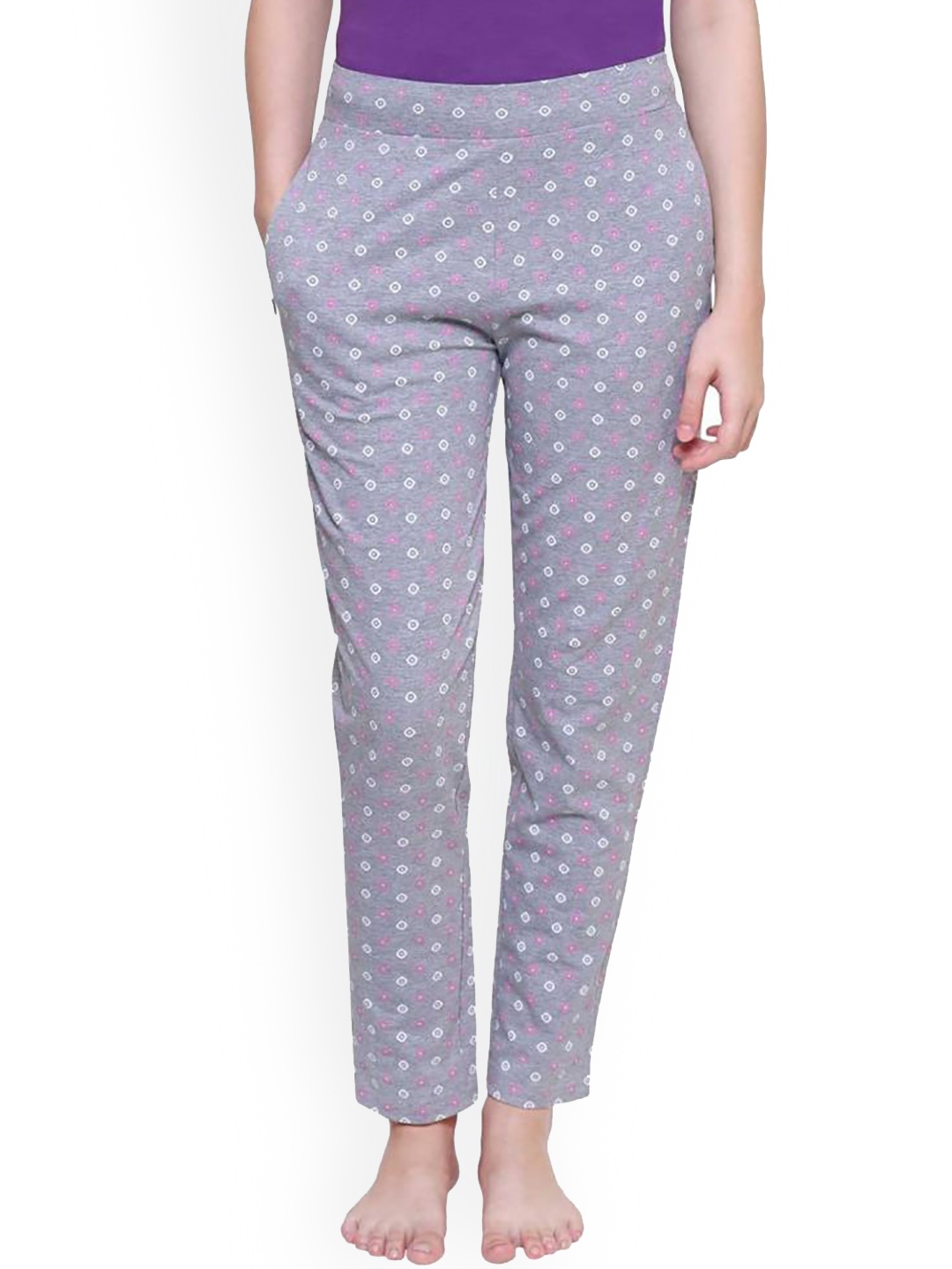 

PROTEENS Women Printed Cotton Lounge Pants, Grey