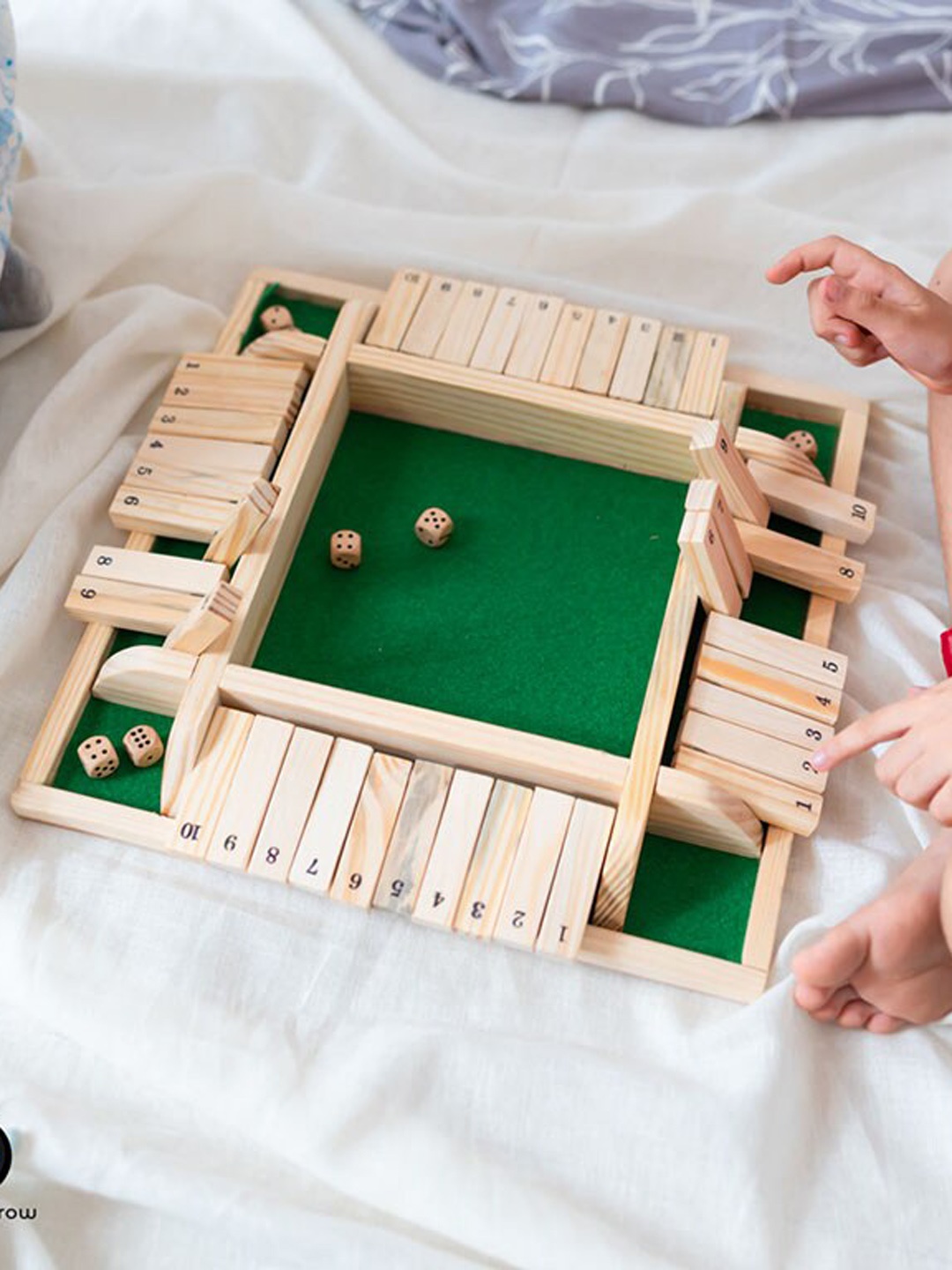 

ilearnngrow Kids Shut The Box Activity Toys and Games, Beige