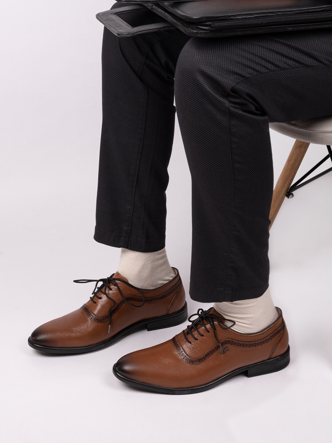 One8 Select by Virat Kohli Men Premium Leather Formal Derbys, Tan