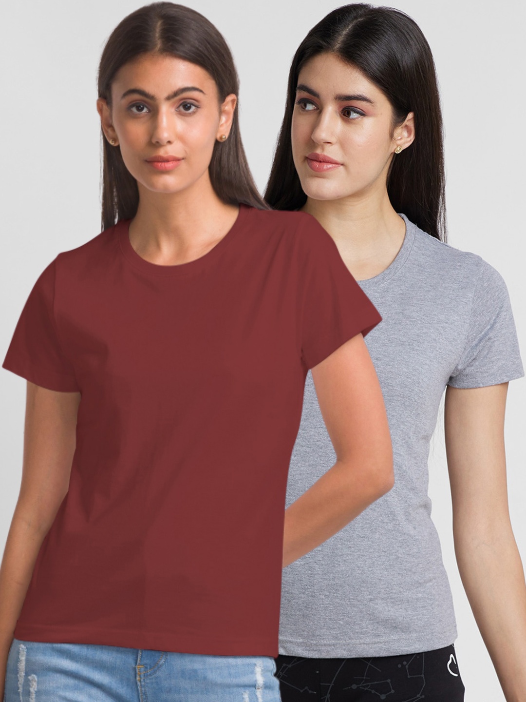 

FashionRack Pack Of 2 Cotton Tshirts, Grey