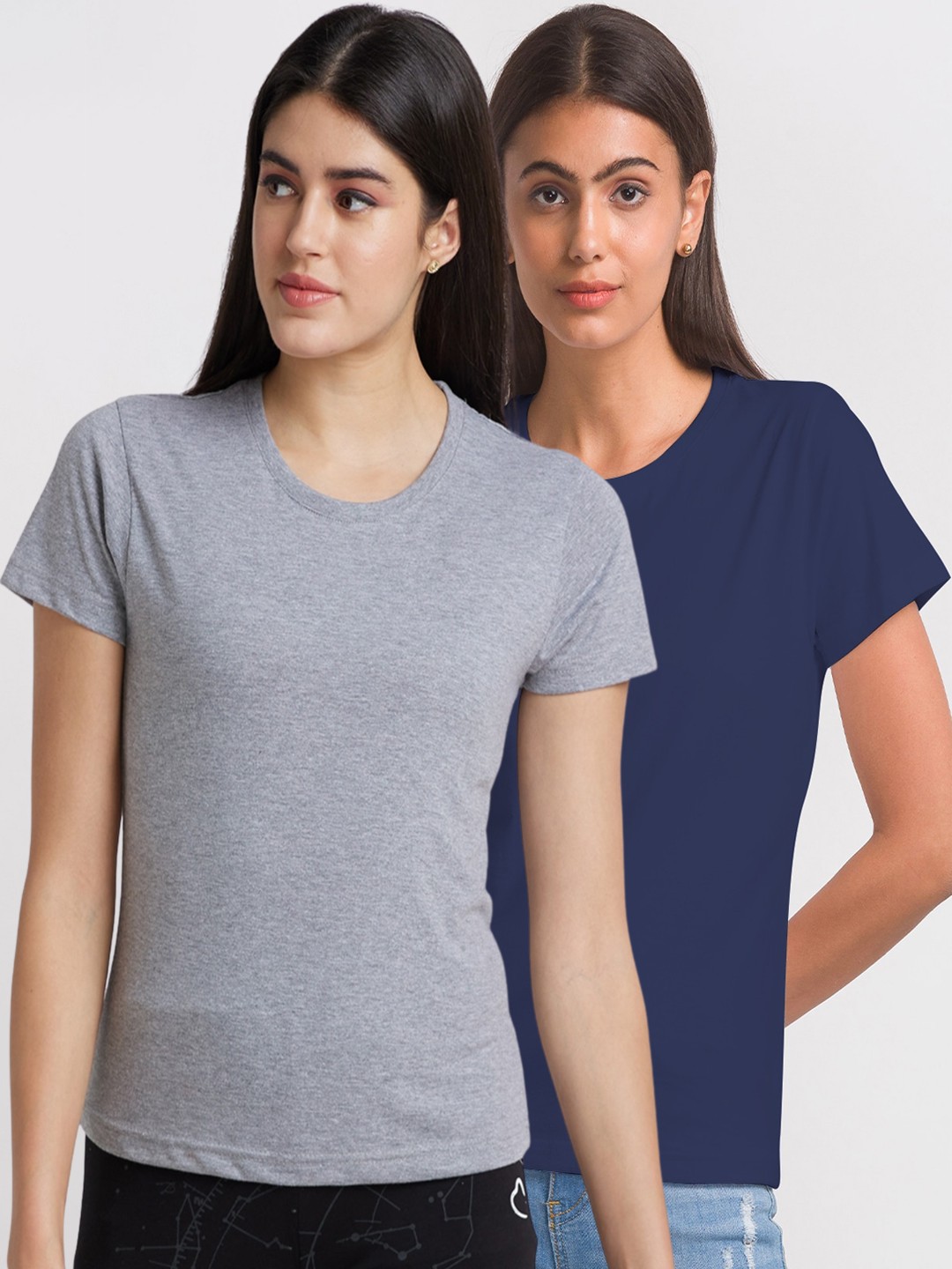 

FashionRack Pack Of 2 Cotton Tshirts, Grey