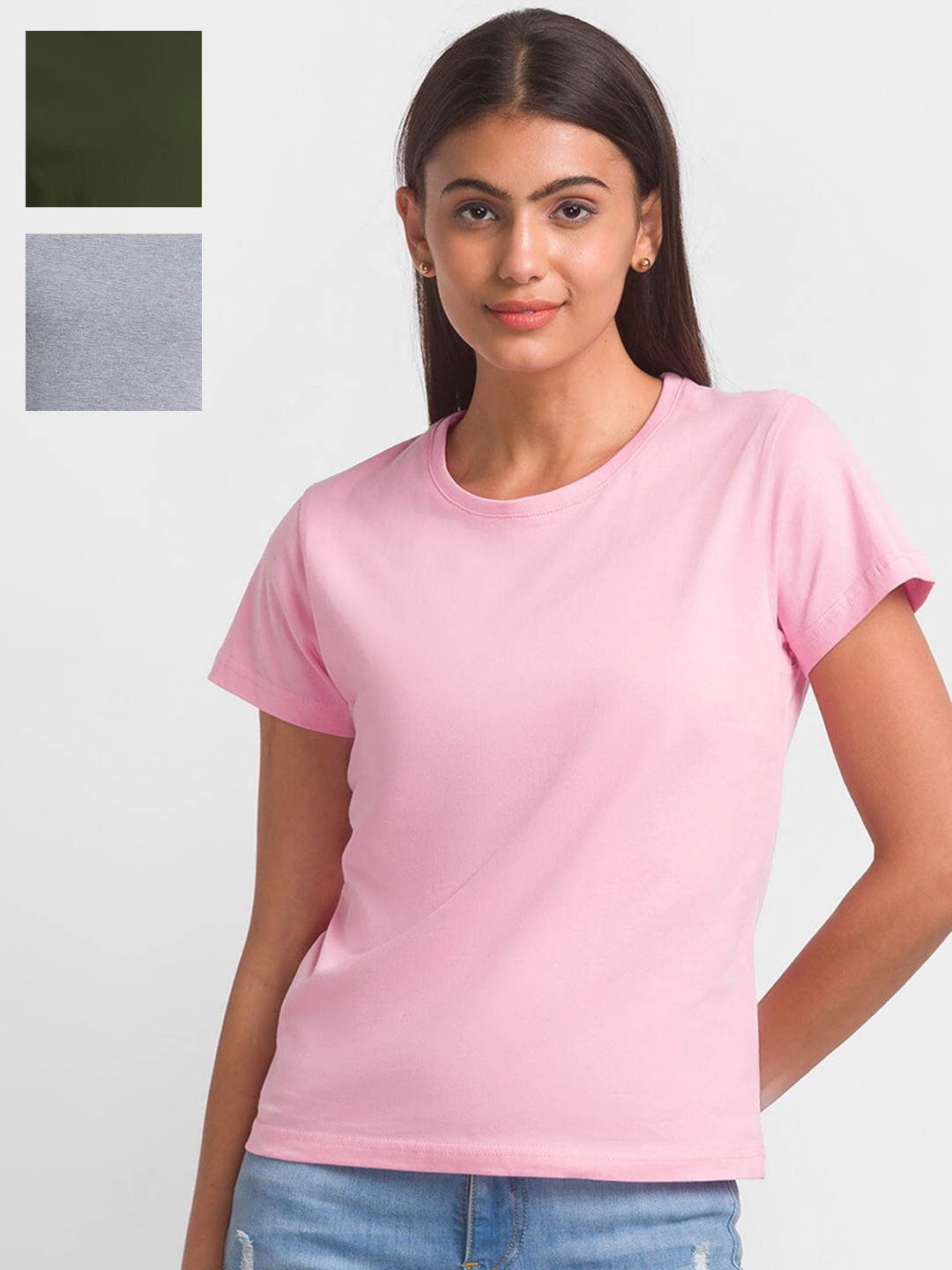 

FashionRack Pack Of 3 Cotton Tshirts, Pink