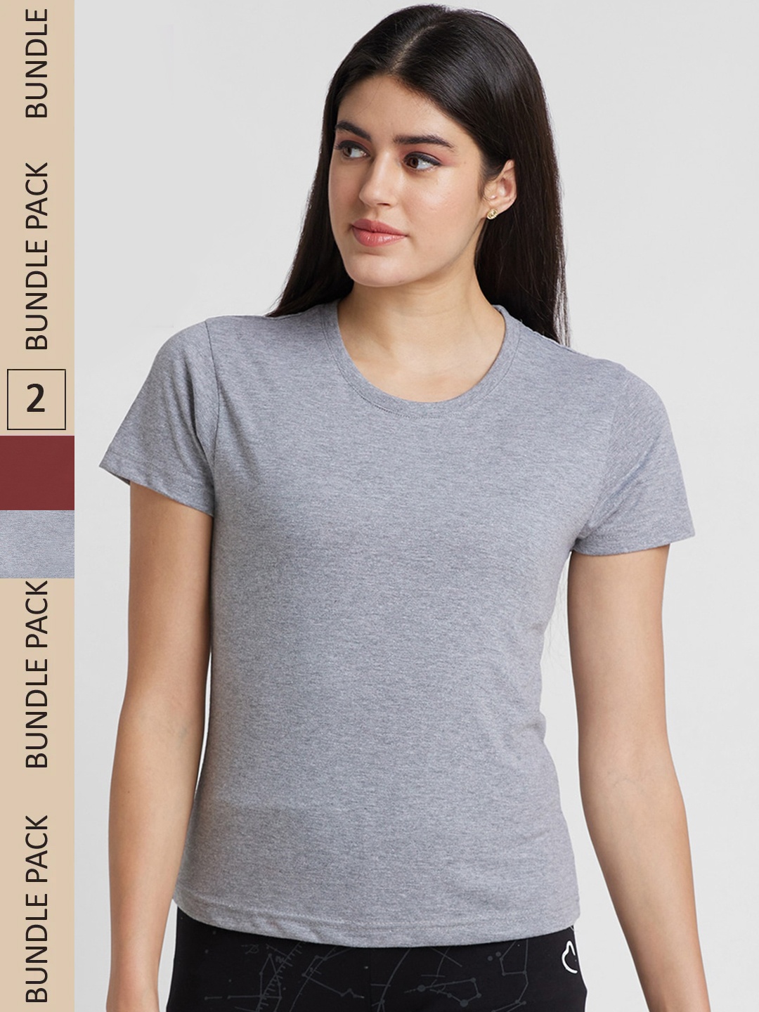 

FashionRack Pack Of 3 Cotton Tshirts, Grey