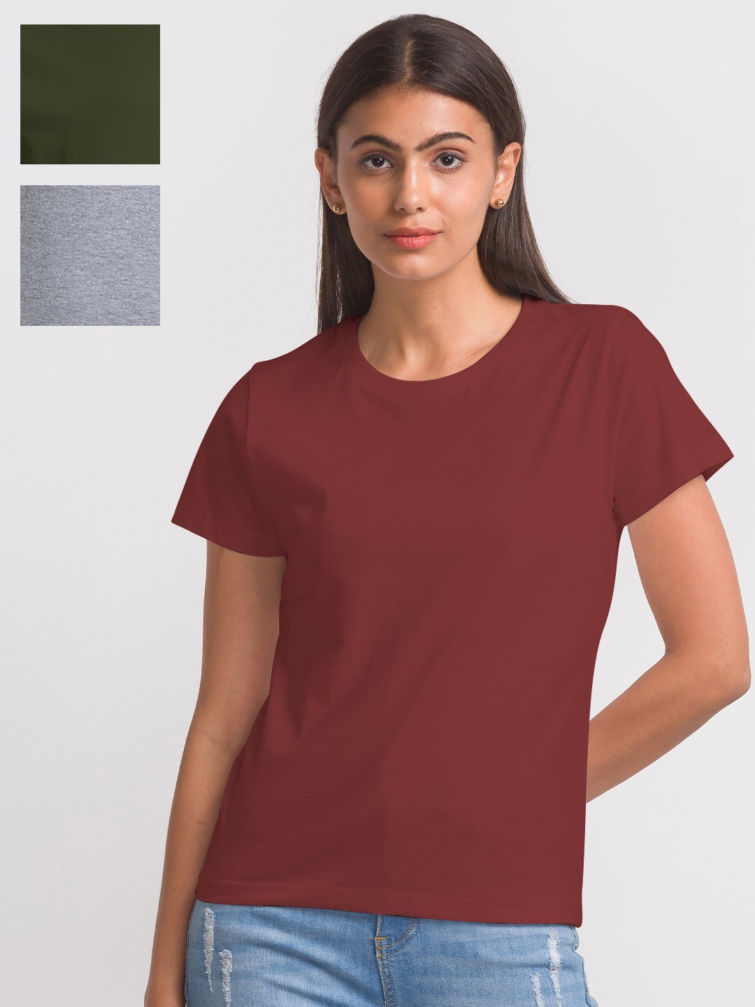 

FashionRack Pack Of 3 Cotton Tshirts, Grey