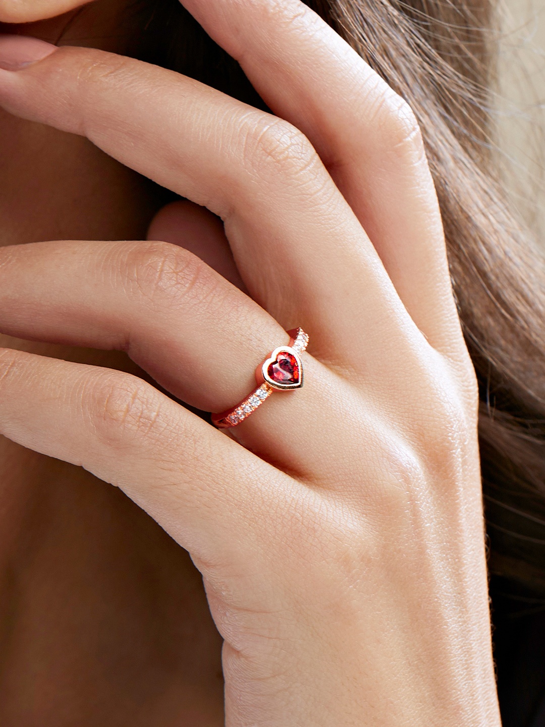 

MINUTIAE Gold-Plated Crystal-Studded Adjustable Finger Ring