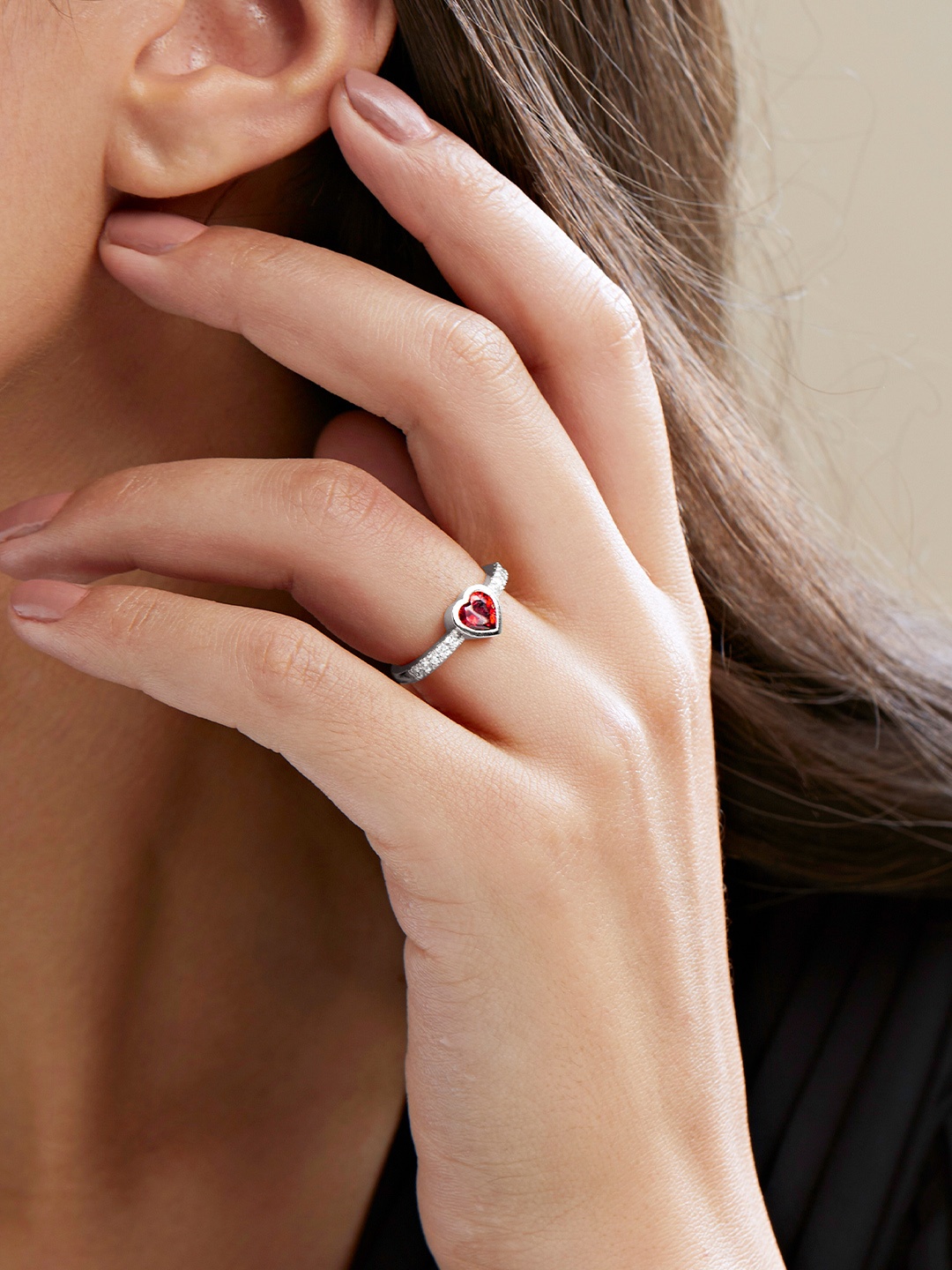 

MINUTIAE Gold-Plated Crystal-Studded Adjustable Finger Ring