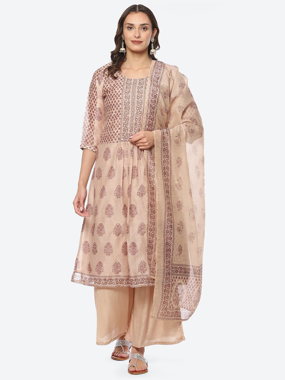 

Biba Printed Unstitched Dress Material, Off white