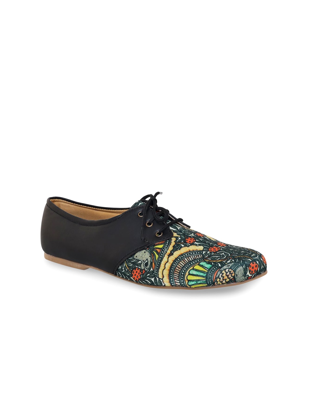

Kanvas Women Printed Derbys, Black