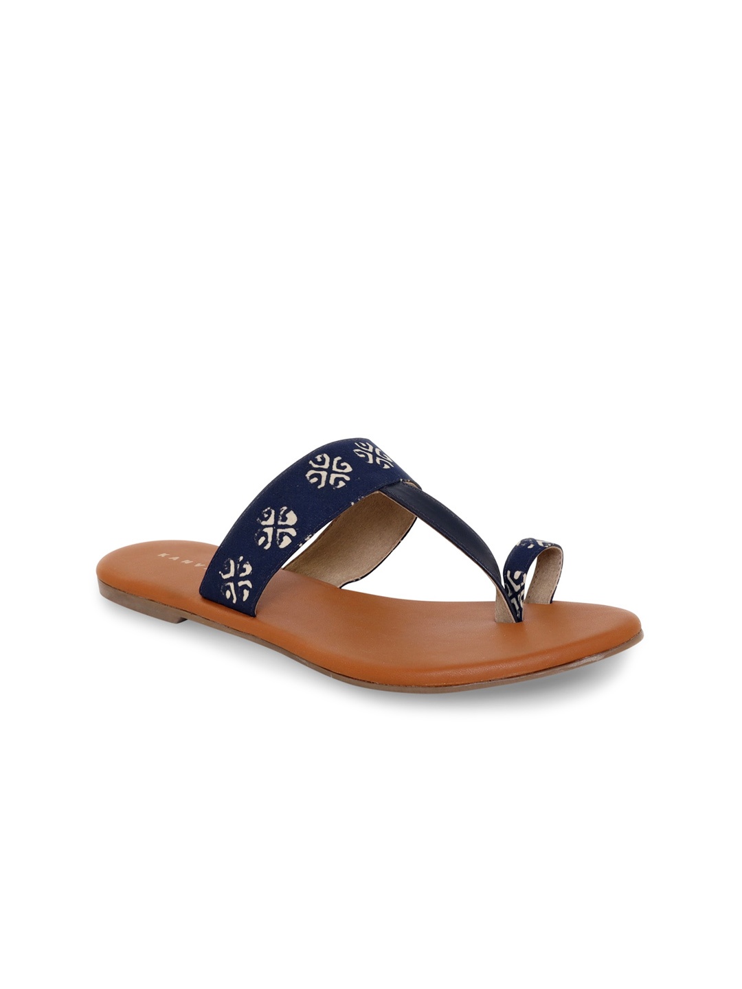 

Kanvas Women Canvas One Toe Flats, Navy blue