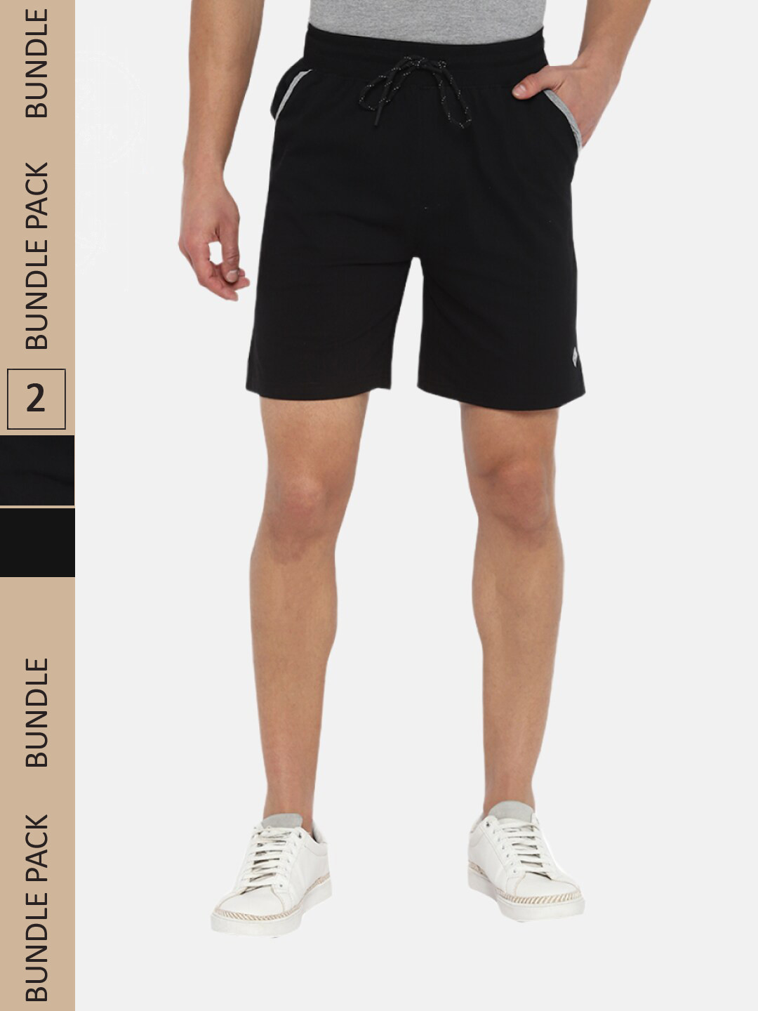 

Almo Wear Men Pack Of 2 Mid-Rise Cotton Lounge Shorts, Black