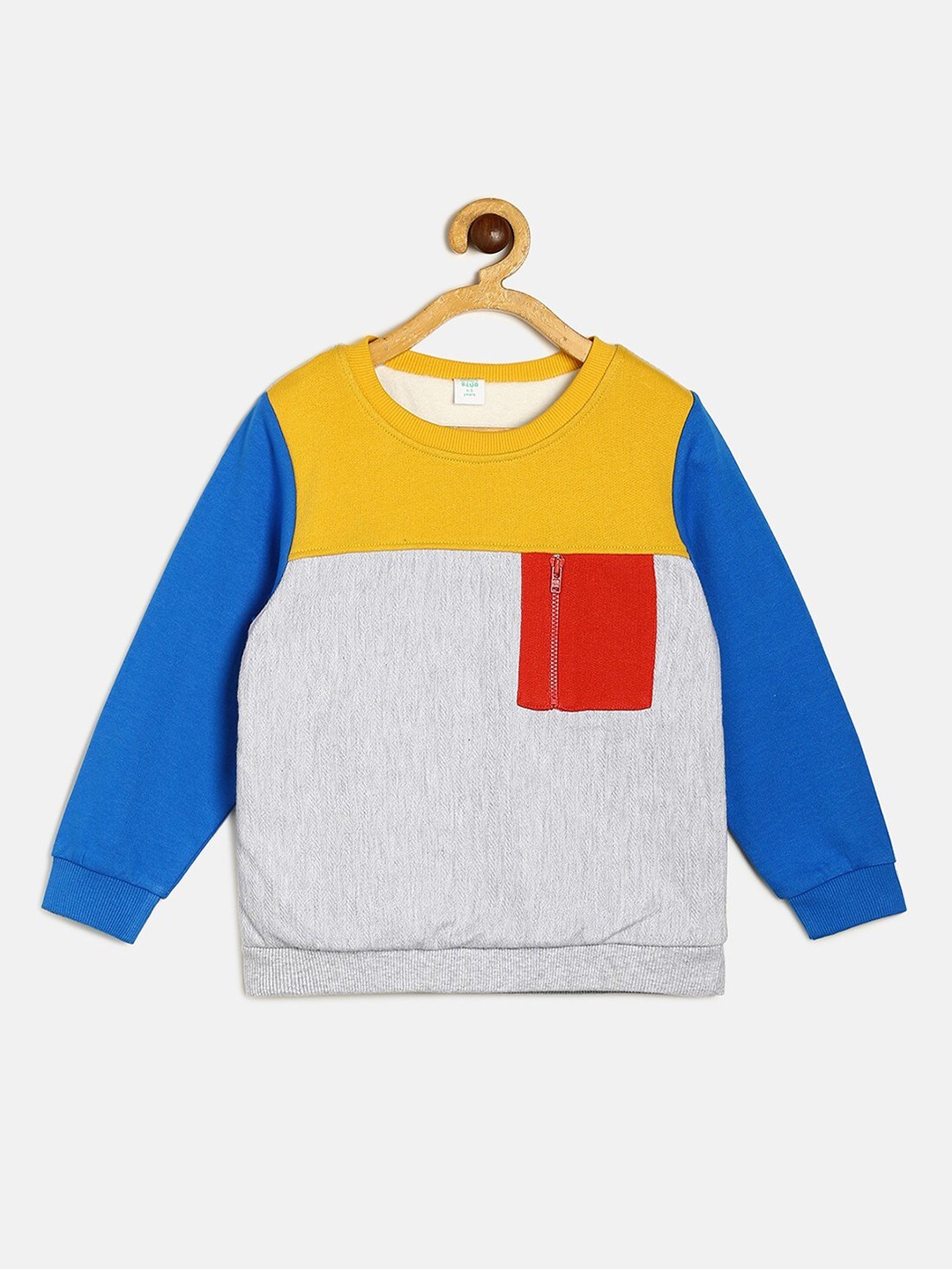 

MINI KLUB Boys Colourblocked Sweatshirt, Yellow