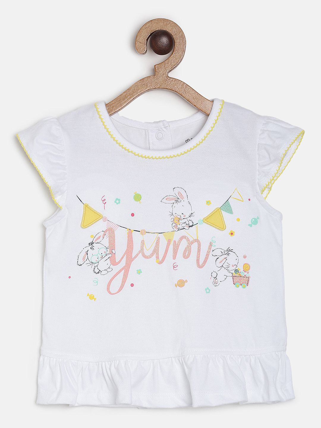 

MINI KLUB Infants Girls Printed T-shirt with Shorts, White