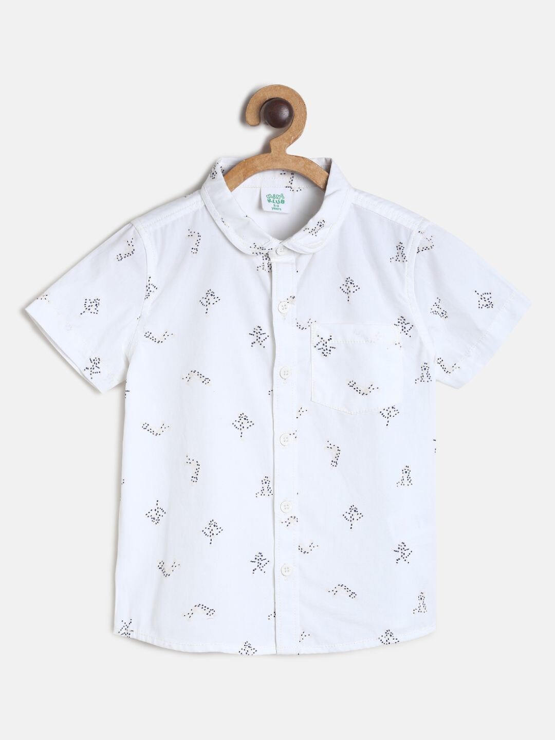 

MINI KLUB Boys Printed Cotton Casual Shirt, White