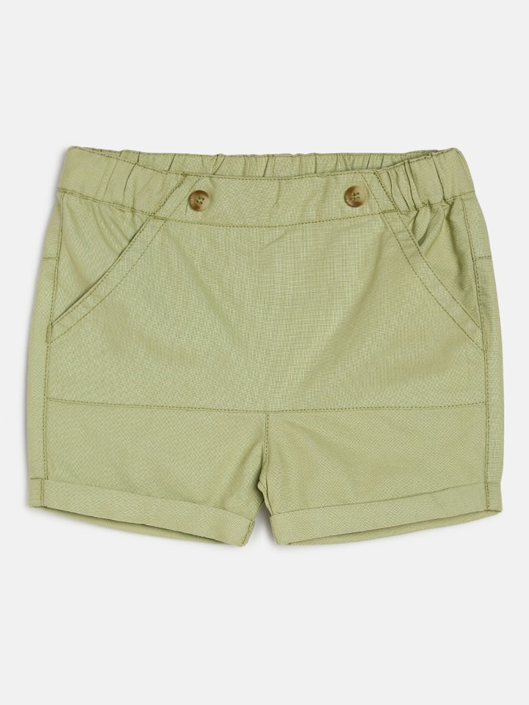 

MINI KLUB Infants Mid Rise Pure Cotton Regular Shorts, Green