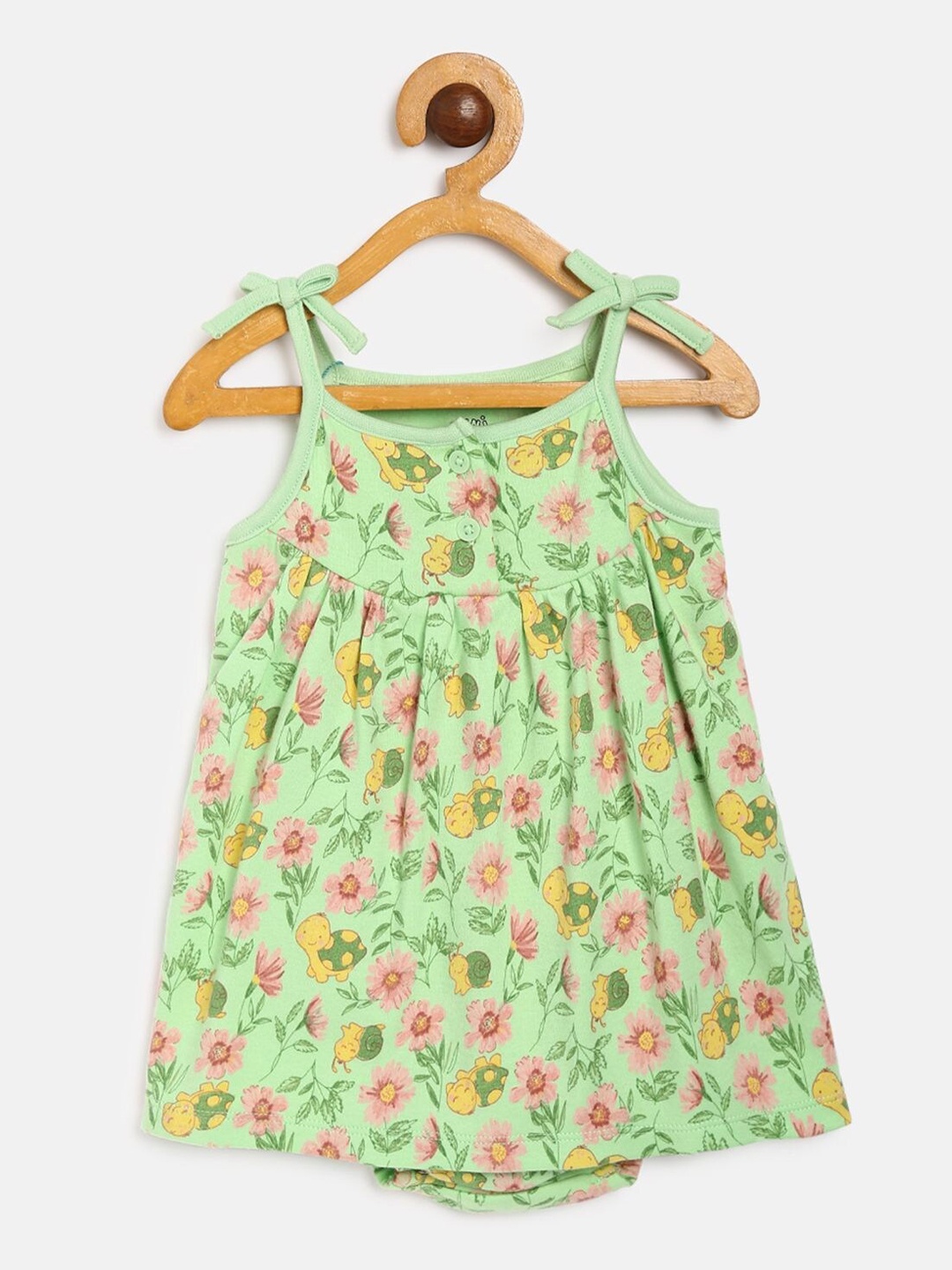 

MINI KLUB Girls Printed Pure Cotton Bodysuit, Green
