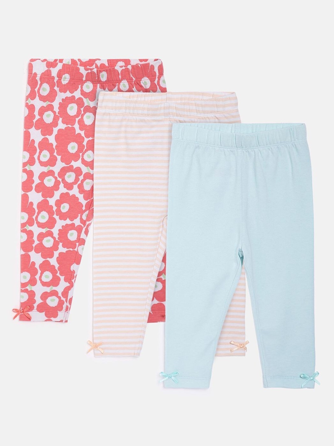 

MINI KLUB Infant Girls Pack Of 3 Ankle-Length Leggings, White