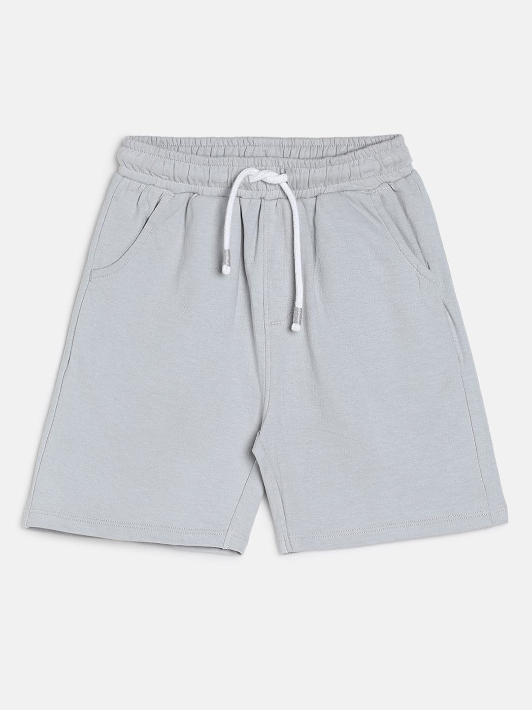 

MINI KLUB Boys Solid Mid Rise Pure Cotton Regular Shorts, Grey