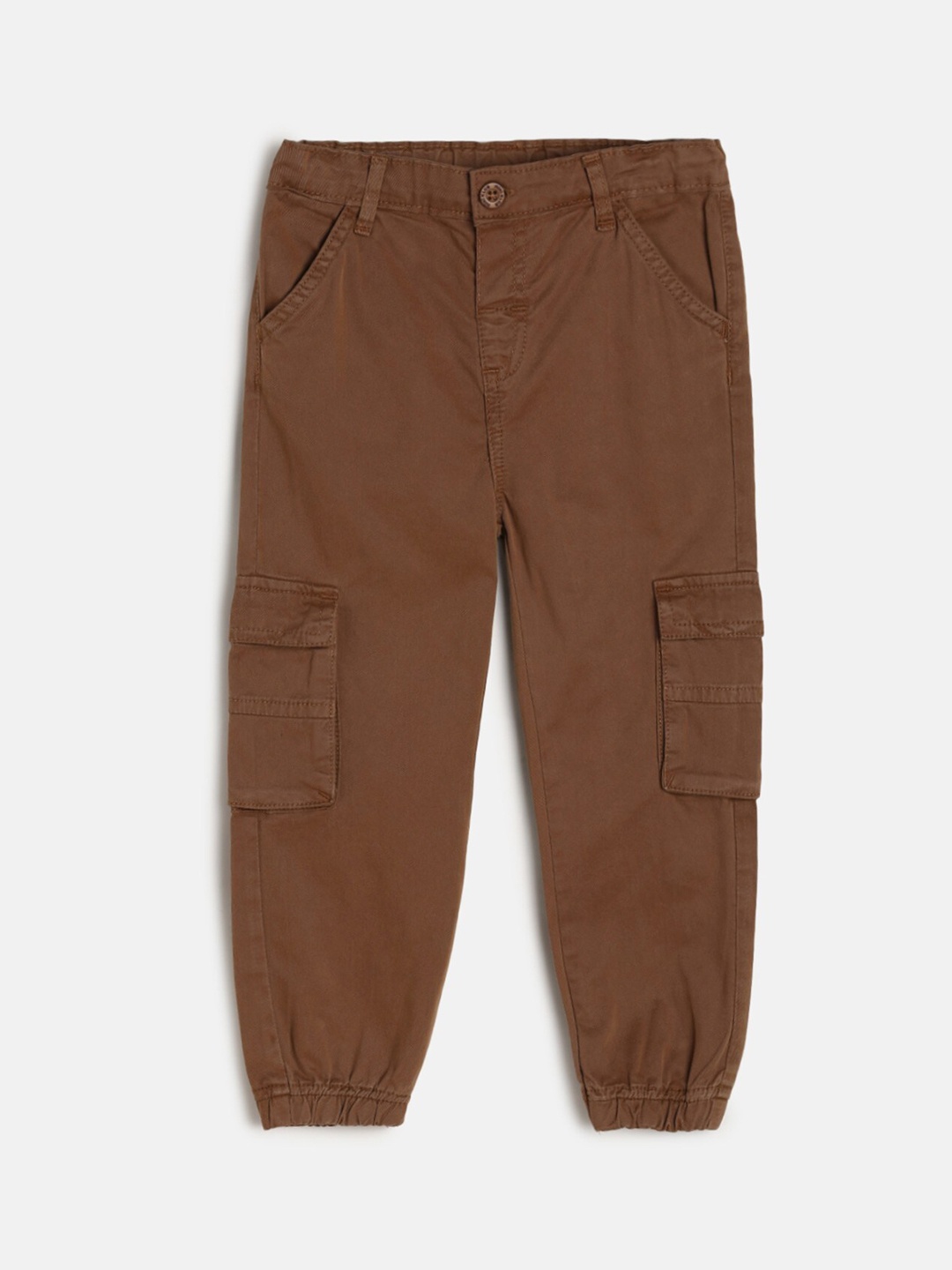 

MINI KLUB Boys Cotton Easy Wash Joggers, Brown