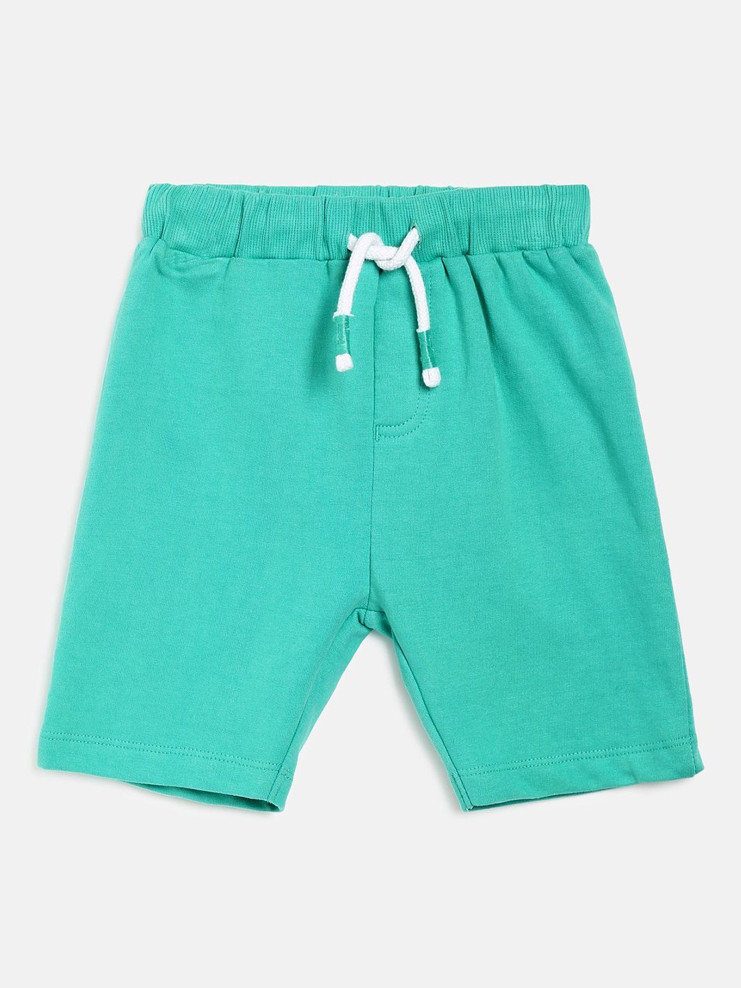 

MINI KLUB Boys Solid Mid Rise Pure Cotton Regular Shorts, Green